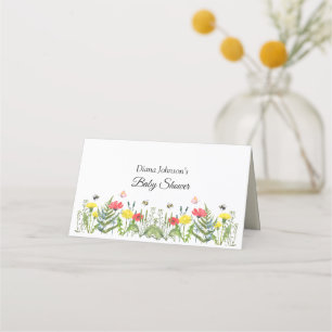 Tarjeta De Asiento Flor silvestre Baby Shower
