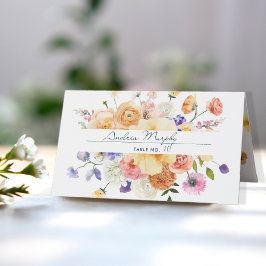 Tarjeta De Asiento Flor silvestre moderna | BODA