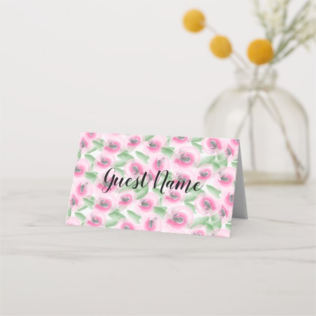 Tarjeta De Asiento Flora acuarela (Anverso)
