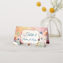 Tarjeta De Asiento Floraciones de primavera y verano florecientes