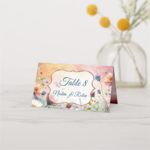 Tarjeta De Asiento Floraciones de primavera y verano florecientes