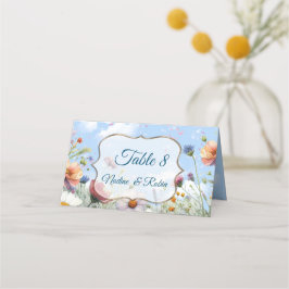 Tarjeta De Asiento Floraciones de primavera y verano florecientes