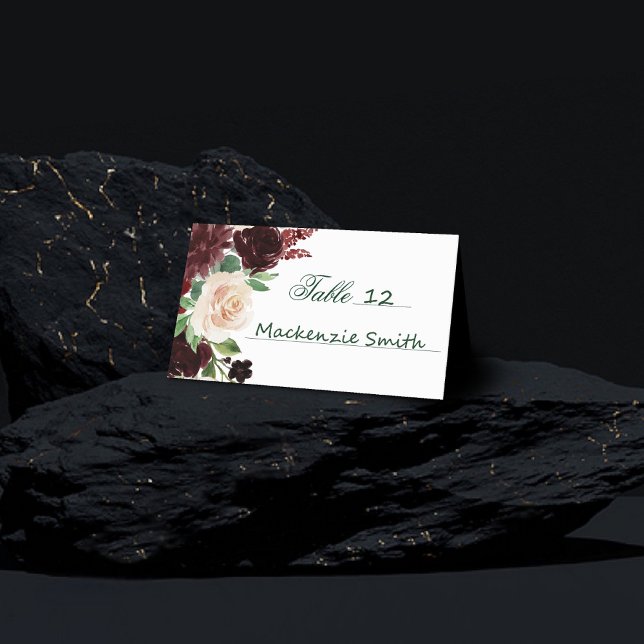 Tarjeta De Asiento Floraciones rusas | Terracota y Marsala Red Bouque (Subido por el creador)