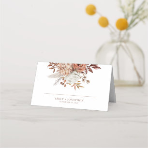 Tarjeta De Asiento Floraciones rusticas Nombres Boda de fecha de text