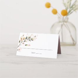 Tarjeta De Asiento Floral Acuarela Rosa Elegante