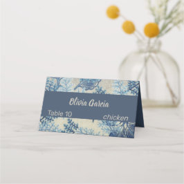 Tarjeta De Asiento Floral azul