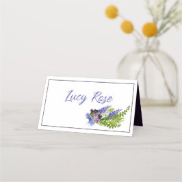 Tarjeta De Asiento Floral azul y violeta