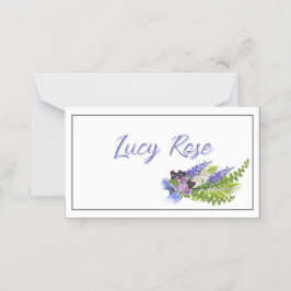 Tarjeta De Asiento Floral azul y violeta
