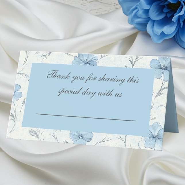 Tarjeta De Asiento Floral Blue Country Garden Elegant Wedding (Subido por el creador)
