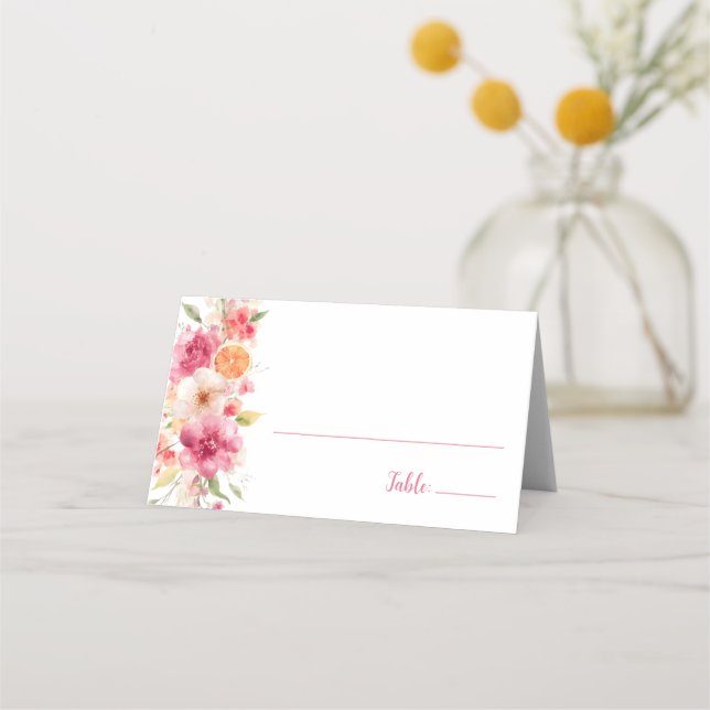 Tarjeta De Asiento Floral Bridal Shower Love In Bloom Baby Shower (Anverso)