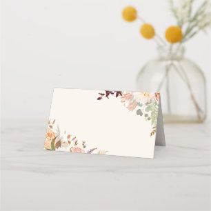 Tarjeta De Asiento Floral Caída Botánica Feliz Acción de Gracias