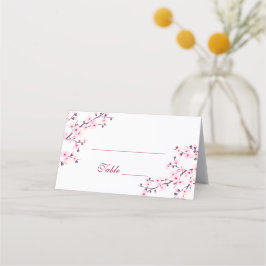Tarjeta De Asiento Floral Cerezo Blossom Boda blanco rosado