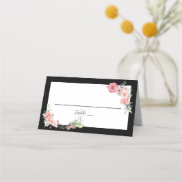 Tarjeta De Asiento Floral con borde negro