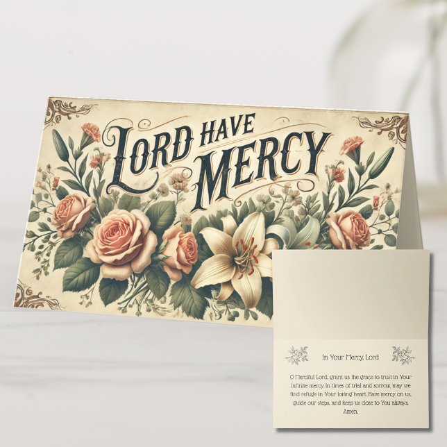 TARJETA DE ASIENTO FLORAL LORD TIENE MERCY PRAYER HOLY CARTA (Subido por el creador)