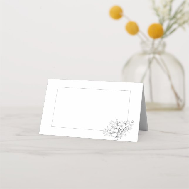Tarjeta De Asiento Floral minimalista (Anverso)