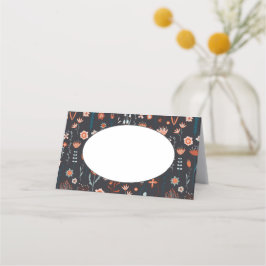 Tarjeta De Asiento Floral Modern Dark Simple Boda