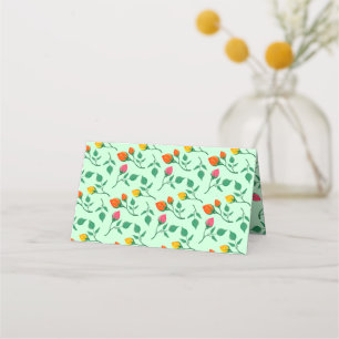 Tarjeta De Asiento Floral pattern with colored rose flowers