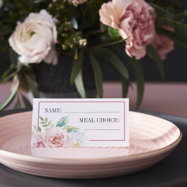 Tarjeta De Asiento Floral suave vegetación romántica Boda elección de