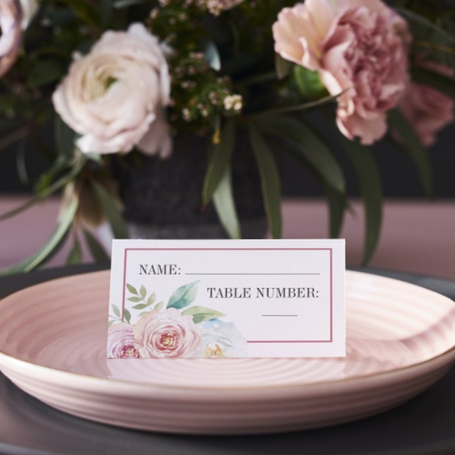 Tarjeta De Asiento Floral suave vegetación romántica Mauve Boda Place (Subido por el creador)