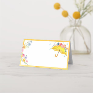Tarjeta De Asiento Floral Watercolor Baby Shower Place Card - Spring