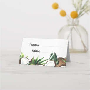 Tarjeta De Asiento Floral y coco tropicales hawaianos