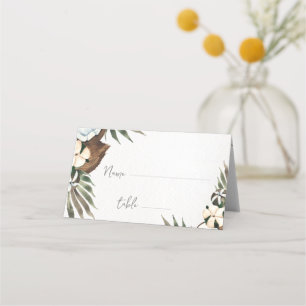 Tarjeta De Asiento Floral y coco tropicales hawaianos