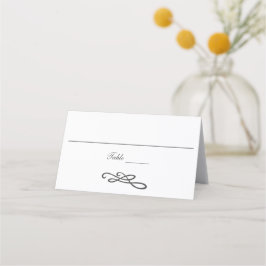 Tarjeta De Asiento Florecer Tradicional Simple Gris Blanco Remolino