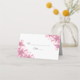 Tarjeta De Asiento Florecimiento del cerezo rosado de primavera. Boda