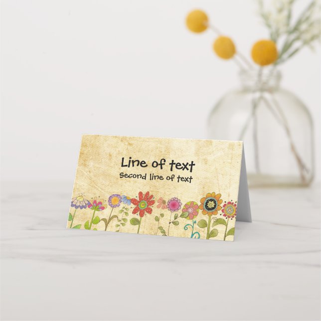 Tarjeta De Asiento Flores (Anverso)