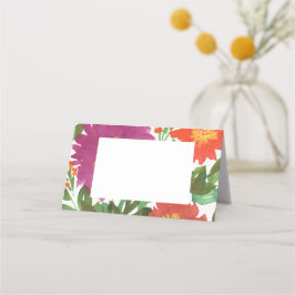 Tarjeta De Asiento Flores acuarelas