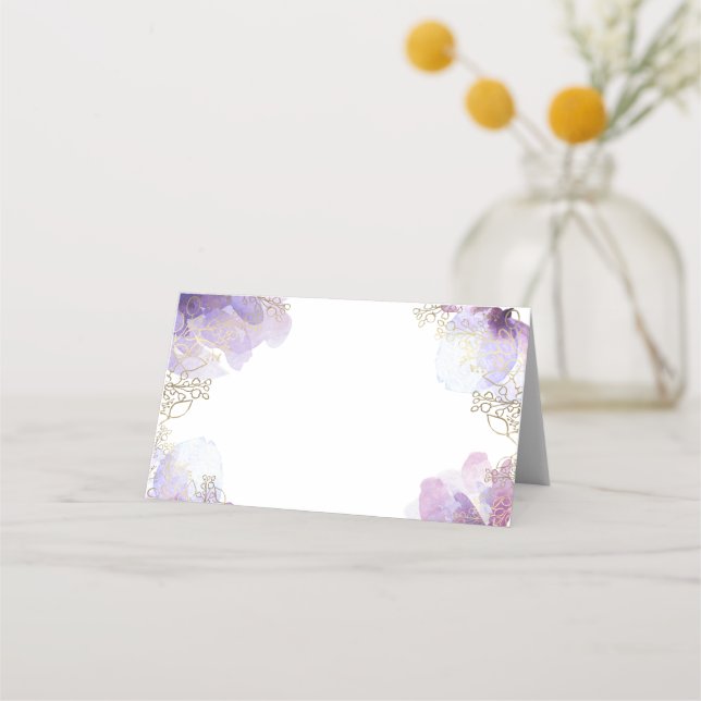 Tarjeta De Asiento Flores acuarelas del bautismo (Anverso)