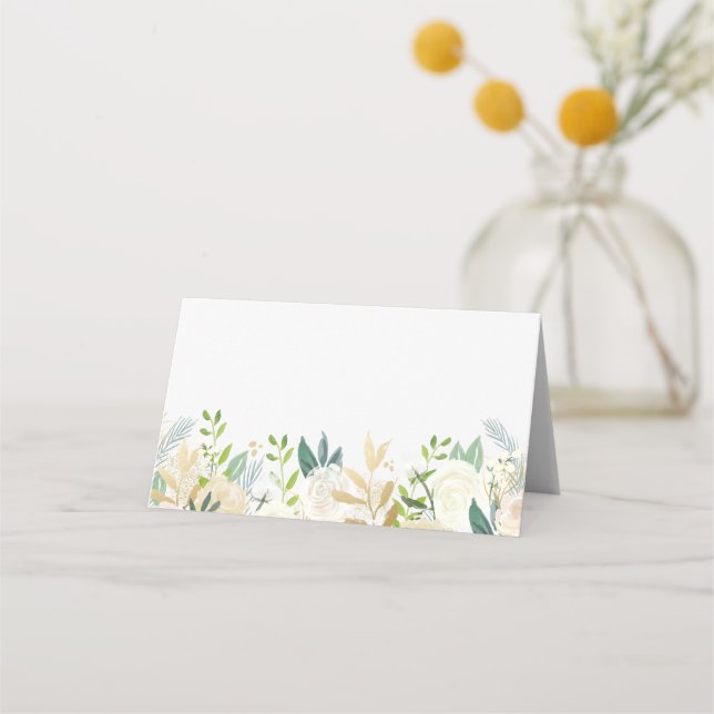 Tarjeta De Asiento Flores acuáticas con Boda de vegetación de Relieve (Anverso)