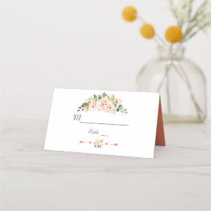 Tarjeta De Asiento Flores acuáticas modernas Boda de coral vivo