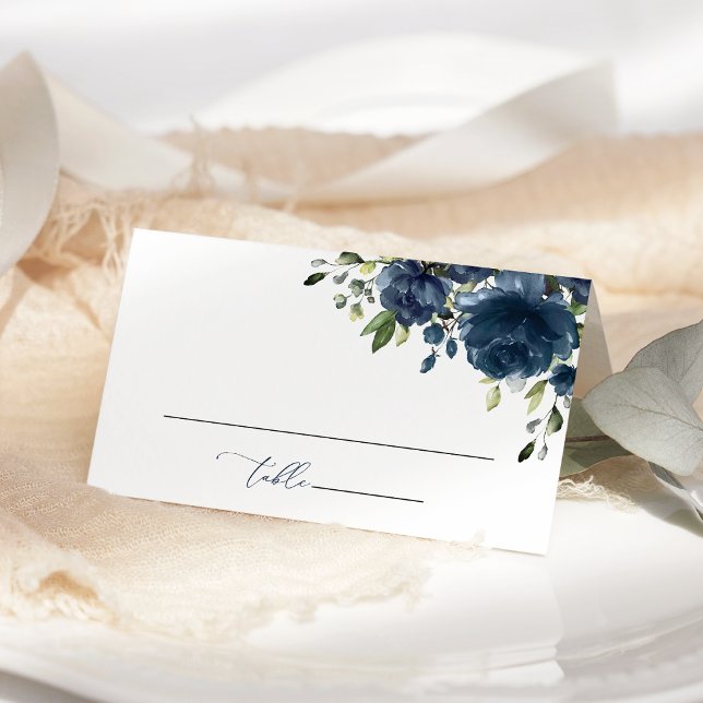 Tarjeta De Asiento Flores Azules Marinos, Verdor, Boho, Despedida de  (Subido por el creador)