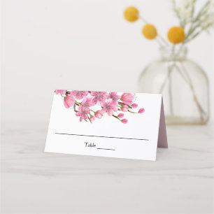 Tarjeta De Asiento Flores de cerezo rosa