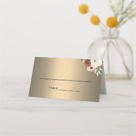 Tarjeta De Asiento Flores de elegancia rústica en Boda de oro