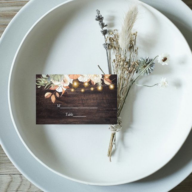 Tarjeta De Asiento Flores de época y calabaza otoño (Subido por el creador)