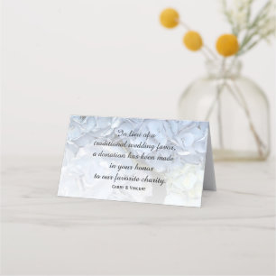 Tarjeta De Asiento Flores de hidrangea azul Boda favores de caridad