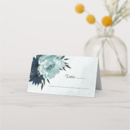 Tarjeta De Asiento Flores de la marina azul turbia botánica