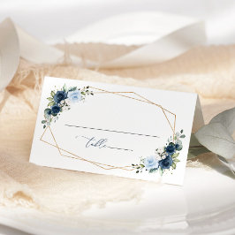 Tarjeta De Asiento Flores de la Marina, Flores Azules, Boho, Boda Flo