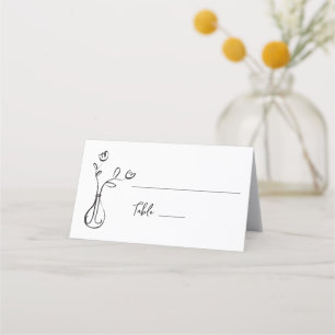 Tarjeta De Asiento Flores de matrimonio quirky