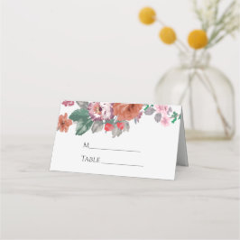 Tarjeta De Asiento Flores de primavera coloridas