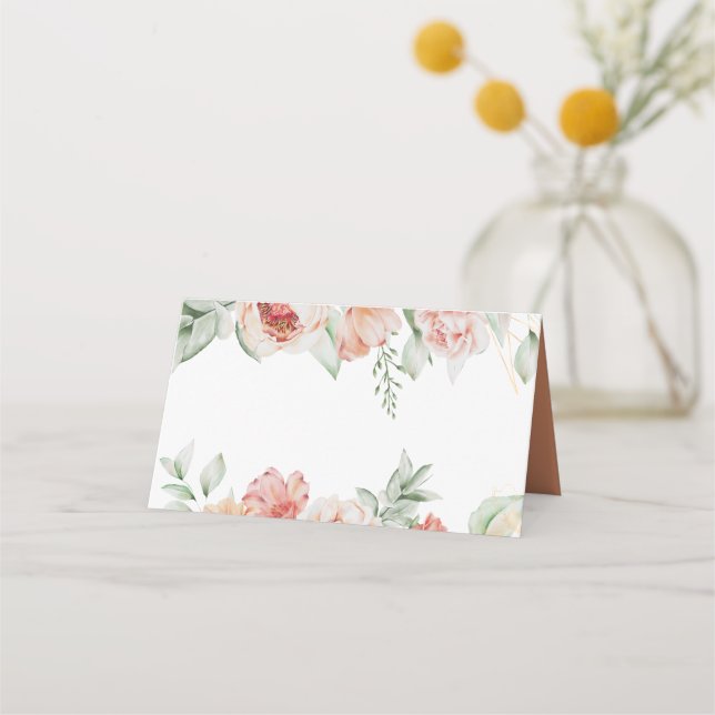 Tarjeta De Asiento Flores de primavera y Personalizado de la vegetaci (Anverso)