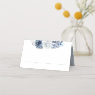 Tarjeta De Asiento Flores de tonos azules Boda elegante del Boho