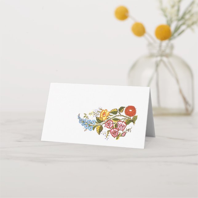 Tarjeta De Asiento Flores elegantes de Kalocsai (Anverso)
