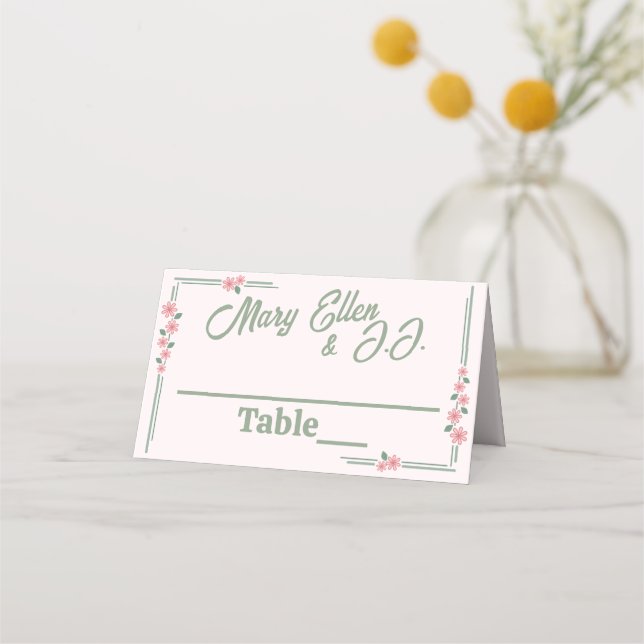 Tarjeta De Asiento Flores Hartas De La Era De La Depresión (Anverso)