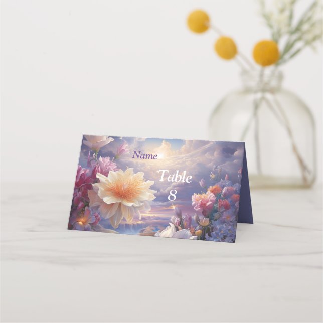 Tarjeta De Asiento Flores místicas del reino sobrenatural (Anverso)