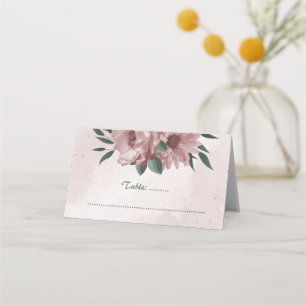 Tarjeta De Asiento flores rosadas bonitas boda botánica