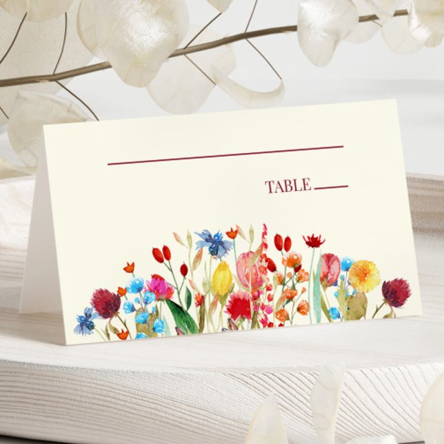 Tarjeta De Asiento Flores silvestres Boda Floral (Subido por el creador)