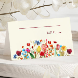 Tarjeta De Asiento Flores silvestres Boda Floral